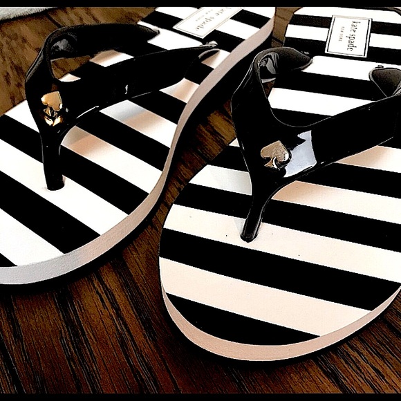 🆕🔥KATE SPADE(MILLI STLYLE)SUPER CUTE&STYLISH BLACK&WHITE♠️IN SILVERTHONG 🩴 - Picture 13 of 15